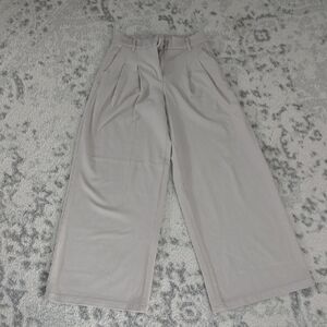 American Eagle Outfitters Light Gray Wide-Leg Pants